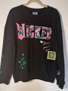NWT Reversible Sequins Embroidery Wicked Black Sweatshirt